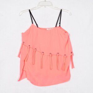 Up To U Women's Blouse Peach Tassels Size Large